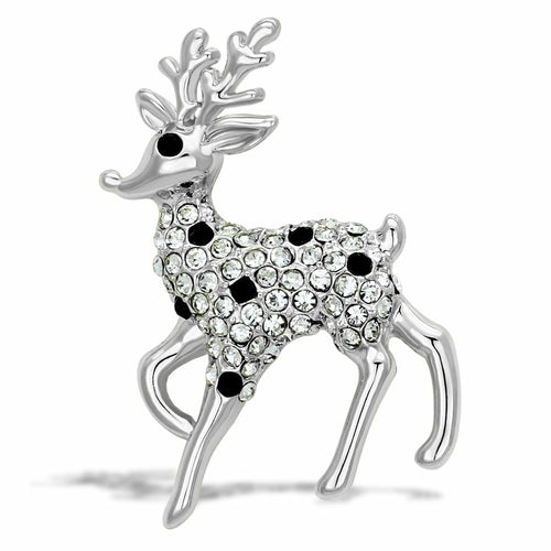 LO2822 - Flash Gold White Metal Brooches with Top Grade Crystal in