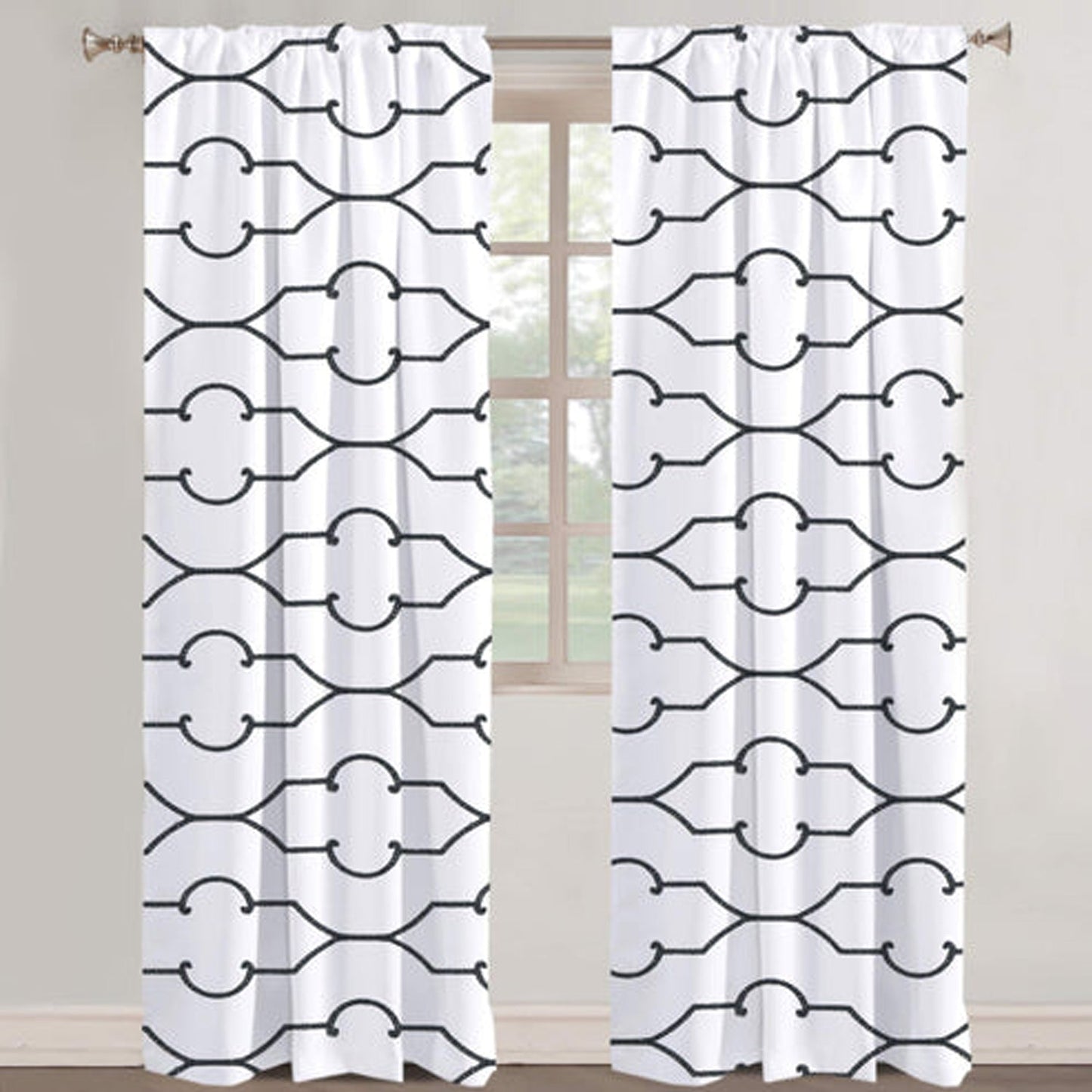 Leonora - Set of 2 Panels Crewel Embroidered Curtains | Linen Cotton