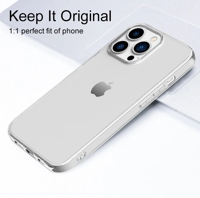 Ultra Thin Clear Silicone Case For iPhone 15 14 13 12 11 Pro Xs Max